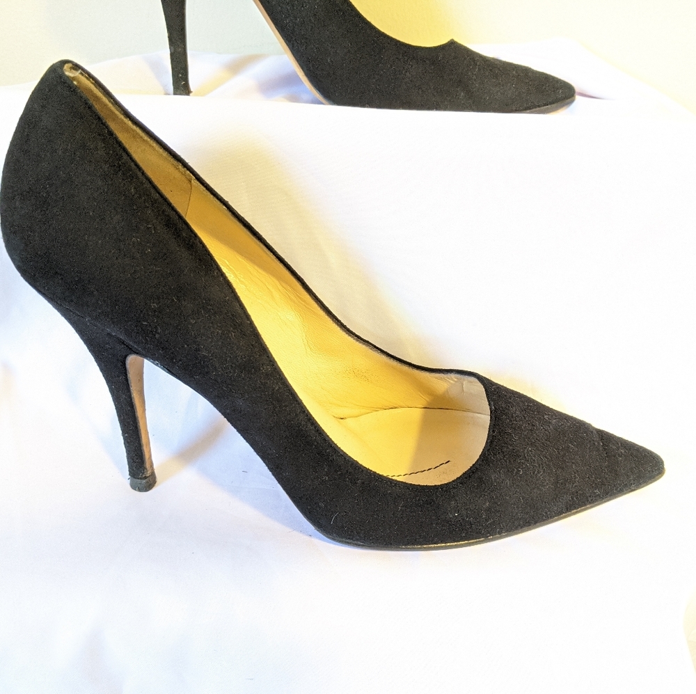 Kate Spade Stiletto suede Pointy Toe Heels Black